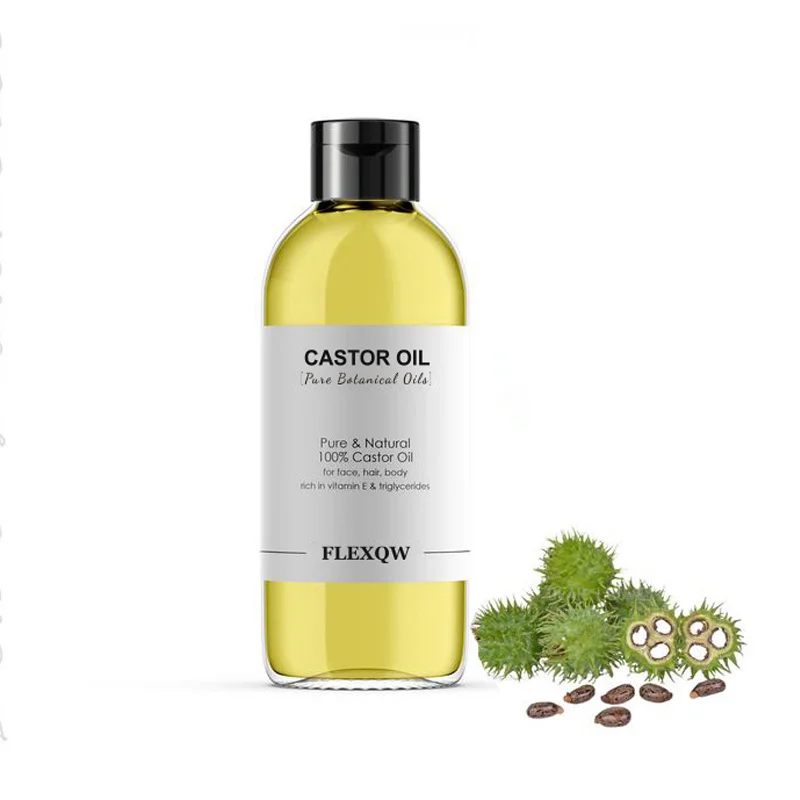 FLEXQW Castor Oil Massage Oil for Face, Hair & Body - Pure & Natural 100% Castor Oil
