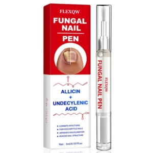Fungal nail repair pen with precision brush tip and antifungal formula for treating discolored and brittle nails