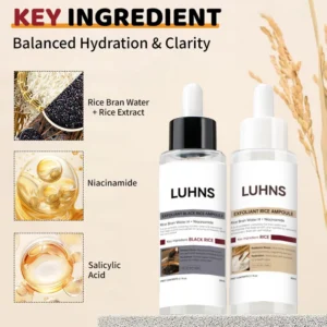 LUHNS Rice & Black Rice Exfoliation Serum with Niacinamide and Rice Bran Water